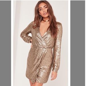 Gold sequin dress